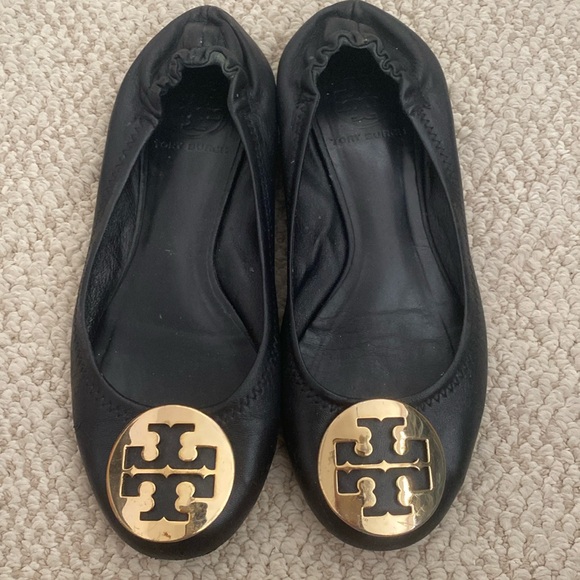 Tory Burch black Minnie Travel Ballet flat - Picture 1 of 9